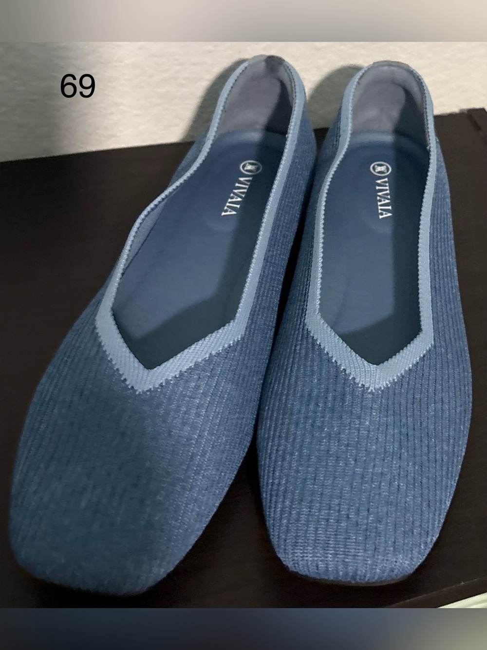 Women’s Blue Knitted Slip-On Shoes